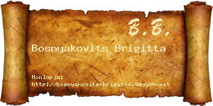 Bosnyakovits Brigitta névjegykártya